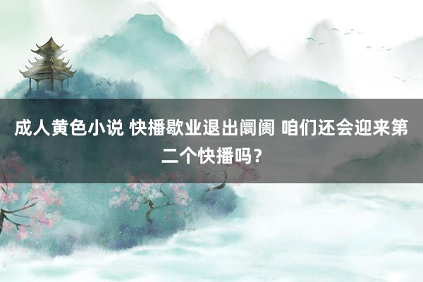 成人黄色小说 快播歇业退出阛阓 咱们还会迎来第二个快播吗？