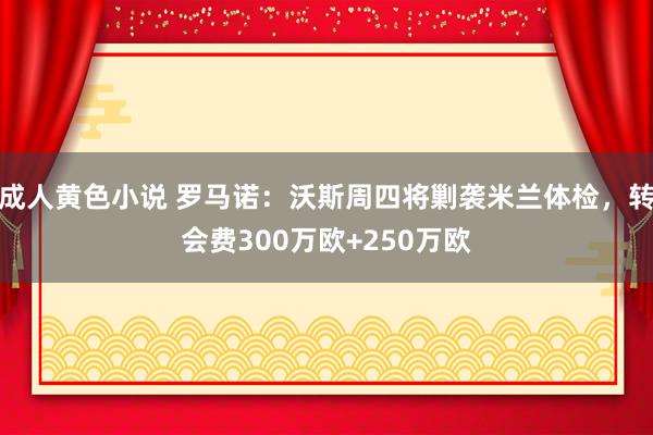 成人黄色小说 罗马诺：沃斯周四将剿袭米兰体检，转会费300万欧+250万欧
