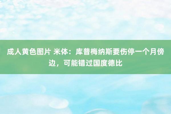 成人黄色图片 米体：库普梅纳斯要伤停一个月傍边，可能错过国度德比