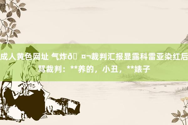 成人黄色网址 气炸🤬裁判汇报显露科雷亚染红后骂裁判：**养的，小丑，**婊子